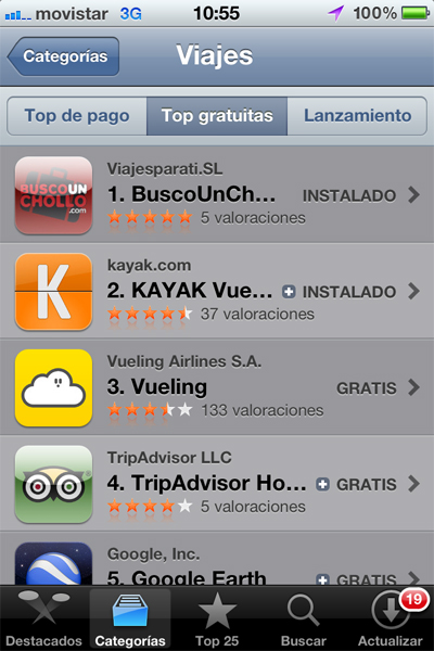 La aplicación para Iphone de Busco Un Chollo en el Top 1 de la App Store