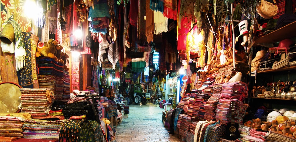 Market in old town district of Jerusalem