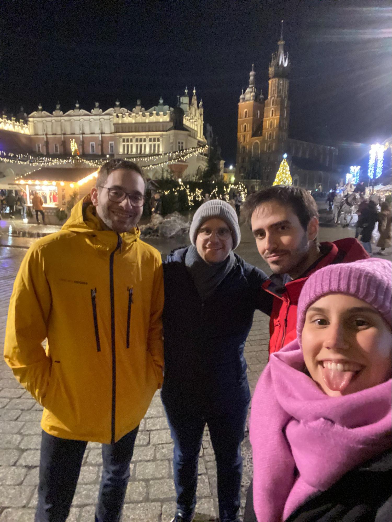 La plaza del mercado navideño de Cracovia 