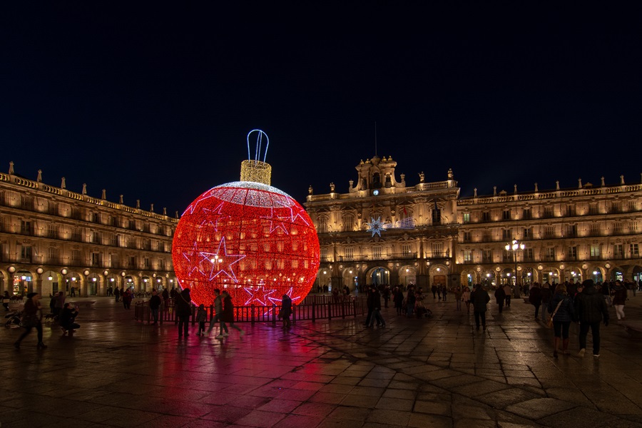 La plaza del rey en Salamanca en Navidad 