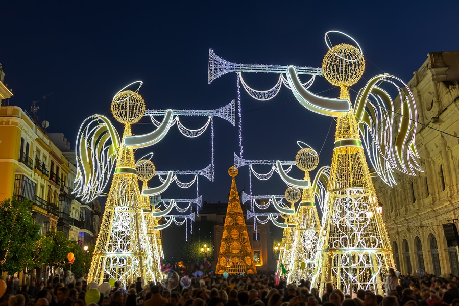 Sevilla iluminada en Navidad 